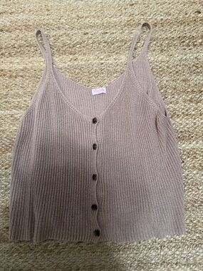 Pink Lily Knit Button-Down Camisole